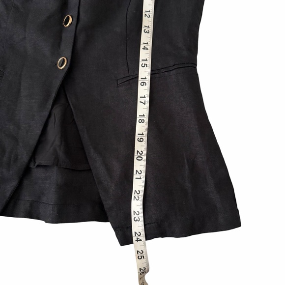 SET OF Reformation Aspen Linen Top Vest Set Women's Size 6 Black Mini Skirt Top - Picture 6 of 13